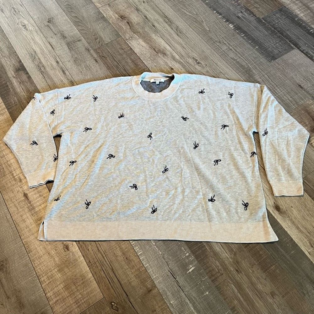 Madewell Bow Jacquard Sweater size Xl